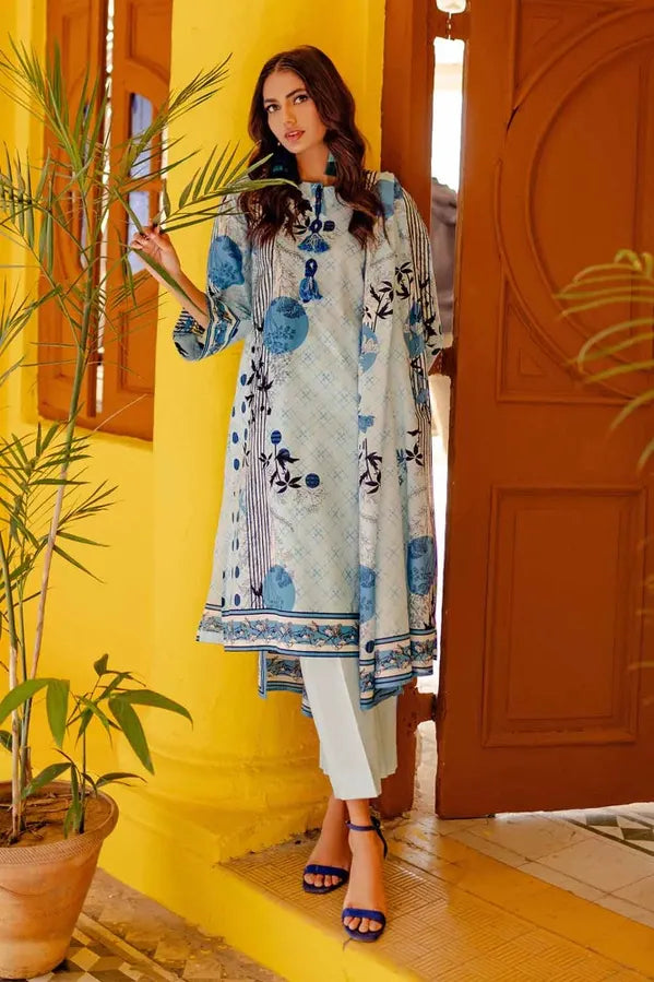 3PC Printed Lawn Unstitched Suit CL-42065 B