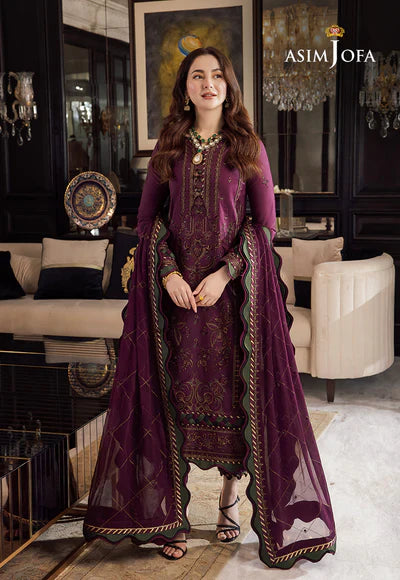 Asim Jofa Unstitched 3PC Lawn Embroidered A259