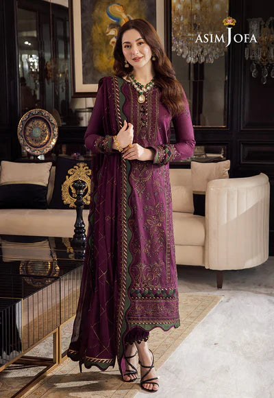 Asim Jofa Unstitched 3PC Lawn Embroidered A259