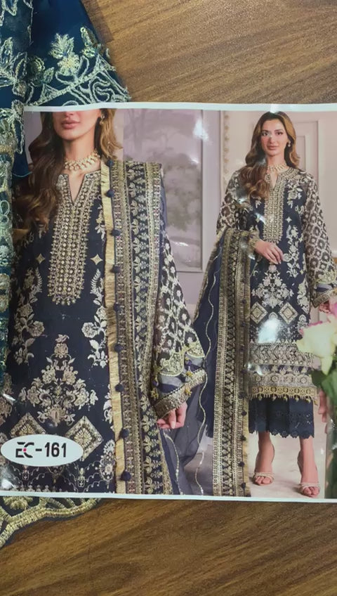 BAROQUE -3PC FULLY HEAVY EMBROIDERED FANCY PURE CHIFFON DRESS WITH 4 SIDE HEAVY EMBROIDERED PURE CHIFFON DUPATTA- FPW-106